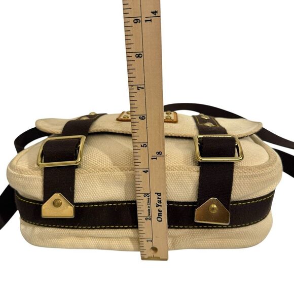 Louis Vuitton Authentic Carrier Bag Beige Cream Canvas Antigua Buzzus PM Shoulde - Picture 8 of 10